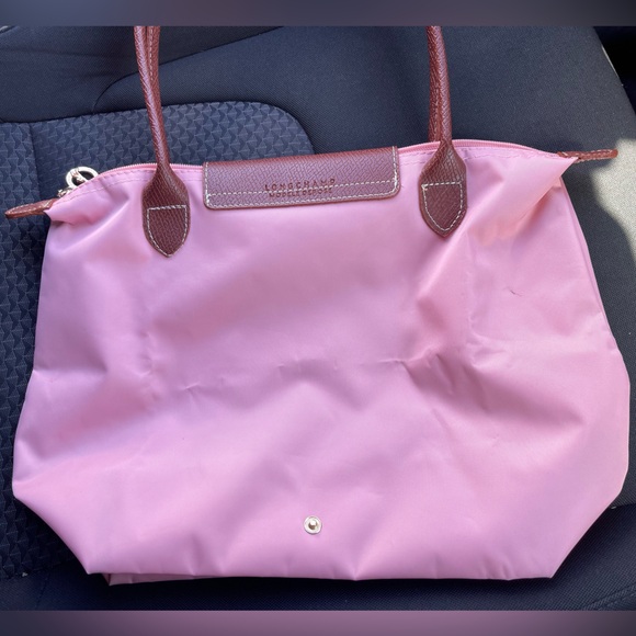 Longchamp Pink Tote with Brown Handles - Picture 3 of 12